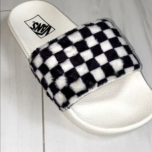 Vans checkered slides size 8